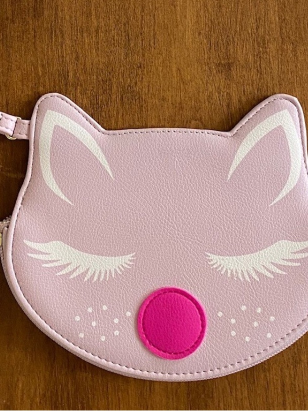 Betsey Johnson | Women’s Light Pink & Hot Pink  Fox Wristlet Wallet w/ Strap